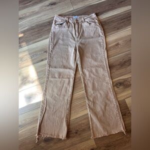 Zenana Outfitters Beige Cotton-Blend Pants